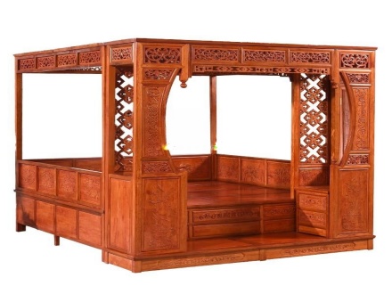 老榆木中式仿古代宫廷踏步床